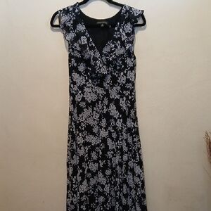 Banana Republic Black and White Floral Maxi Dress